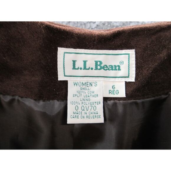 LL Bean 100% Cow Split Leather Women's Size 6 Regular 0QV70 Suede Skirt - Picture 10 of 10
